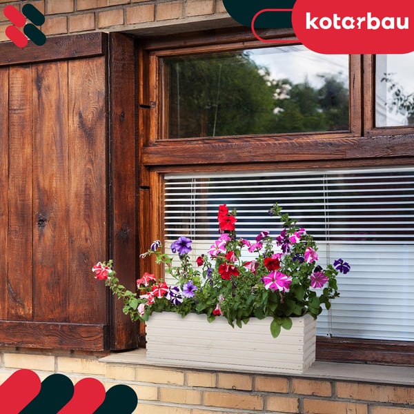 Kotarbau® Kukkaruukkulaatikko Puinen puutarhan istutuslaatikko terassille ja sisäkkeellä Valkoinen 44 x 20 CM