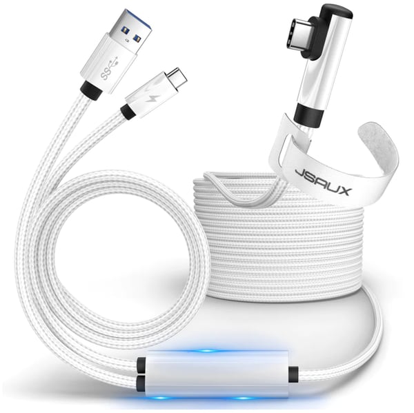 Meta Oculus Quest Steam VR PC VR Pro 5 m USB-C vinkkelkaapeli USB-A