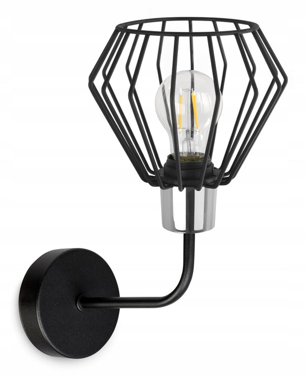 VÆGLAMPE, FIRKANTET LAMPE, METALLAMPE, TRÅD, LED