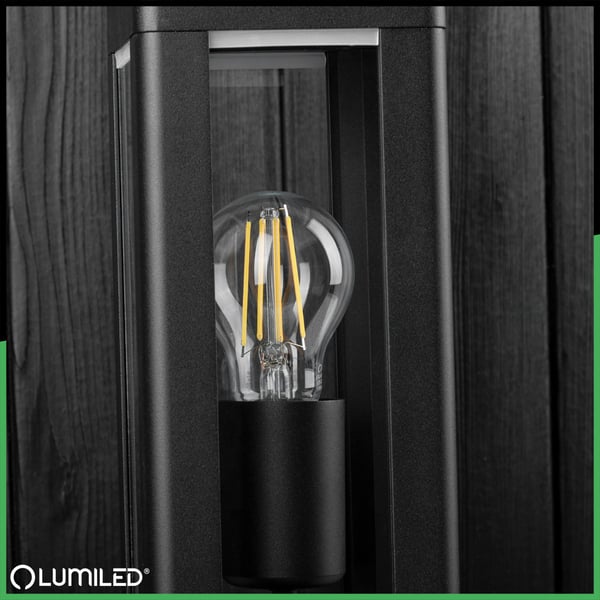 Udendørs havelampe aluminium sort E27 IP44 armatur POST 50cm TILIA LUMILED