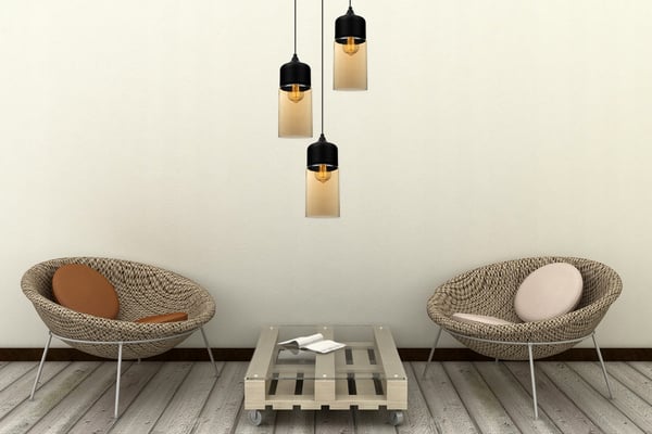 HÆNGENDE LOFTSLAMPE, GLASPLAFON, LED-LAMPE