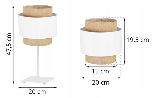 NATBORDLAMPE BOHO JUTA LAMPESKÆRM 20 CM