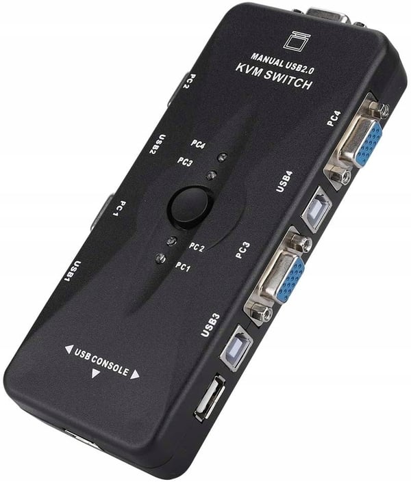KVM-switch VGA 4x1-switch 3xUSB-hubboks KVM-switch VGA 4x1-switch 3xUSB-hubboks