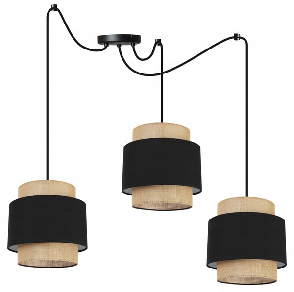 Hængende lampe, loftslysekrone, lampeskærm, boho juta