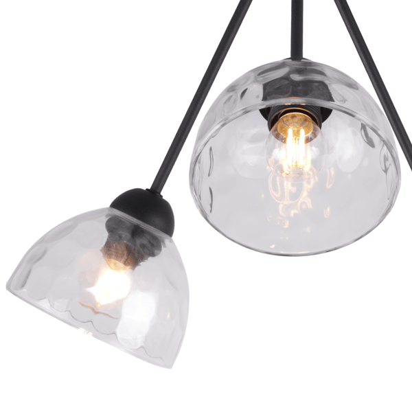 VENICE TRIO LOFTLAMPE, KLARE LAMPESKÆRME E27