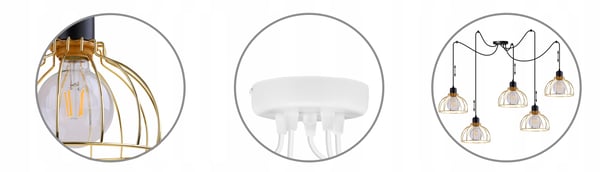 Lofthængende lampe med lysekrone i gylden edderkop-stil