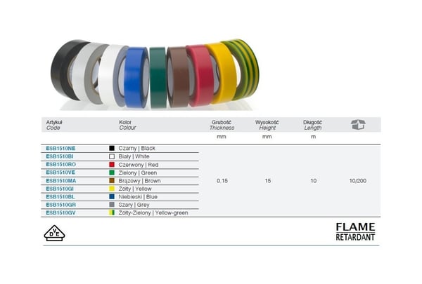 ELEKTRISK ISOLERINGSTAPE 10M*15MM BRUN - BE ESB1510MA