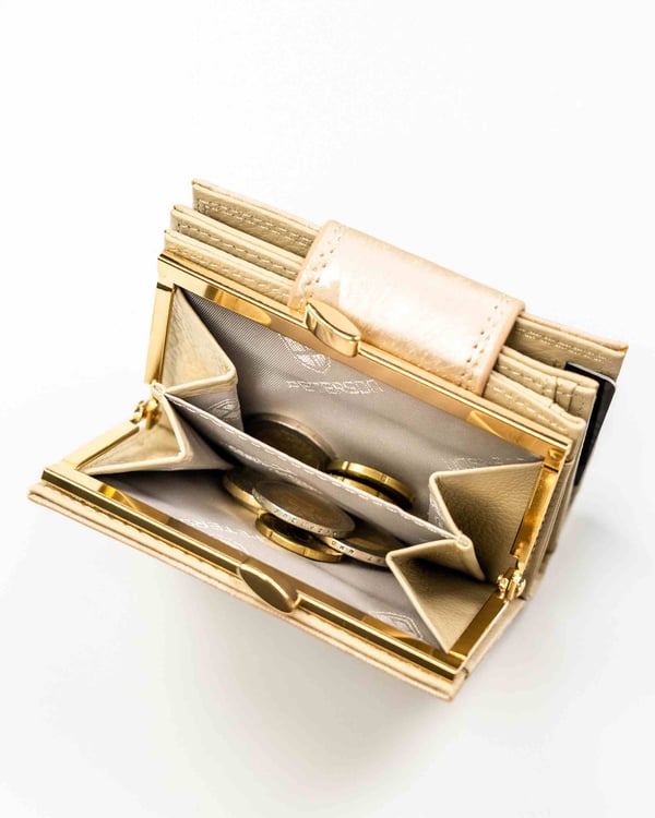 Damplånbok i läder+PU PTN PS329-MLF-2661 Beige