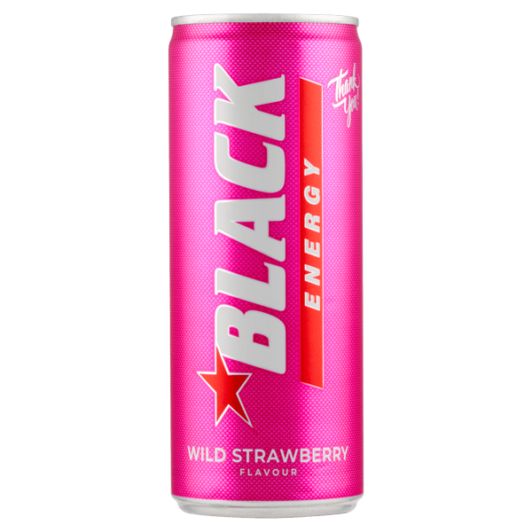 Black Energy Metsämansikka Hiilihapotettu Energiajuoma 250 ml
