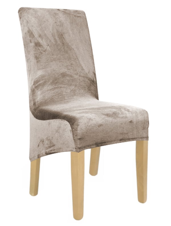 Tuolinpäällinen XL viileä BEIGE joustava sametti [21DL]