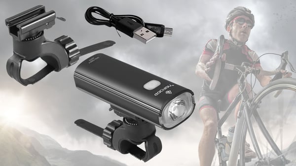 LED-cykellampa fram 4 lägen vidvinkel