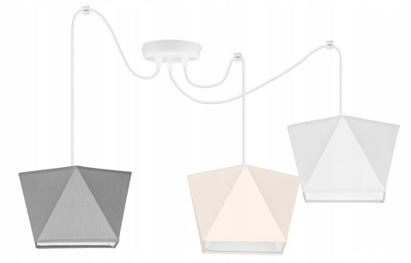 Lofthængende lampe med loftskrone og edderkopskærm