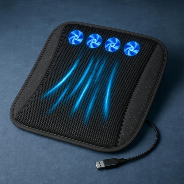 Jäähdytetty tuuletettu tyynynsuoja autoistuimelle USB-puhaltimilla