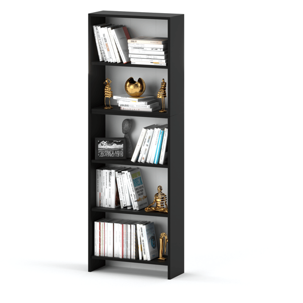 Kontorbogreol Sort 60 CM 5 hylder Loft legetøjshylde