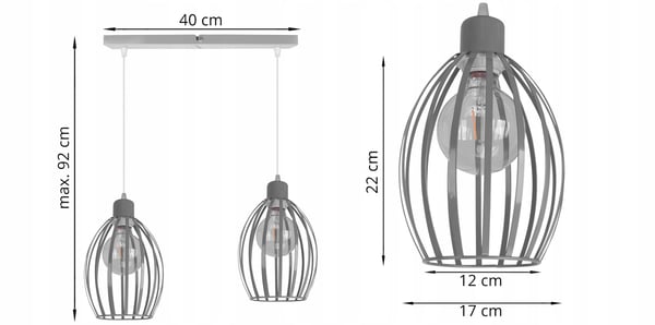 LOFTTAKLAMPA METALL E27 LED