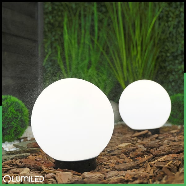 Udendørs havelampe LED kugle LUMIKULA2 20cm E27 IP65 LUMILED