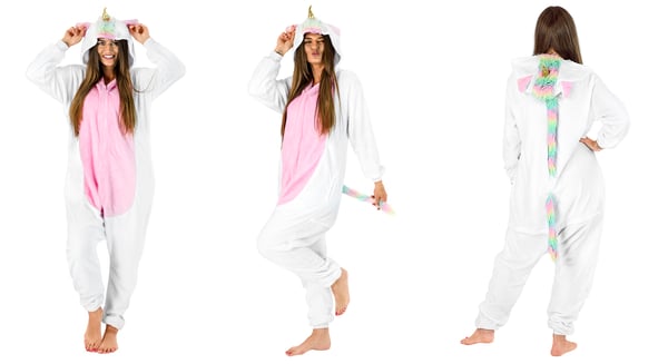 Herre enhjørningspyjamas kigurumi onesie jumpsuit kostume til voksne størrelse S
