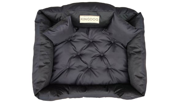 Koiran sänky ja aitus KINGDOG 145x115 cm personalisoitu vedenpitävä musta