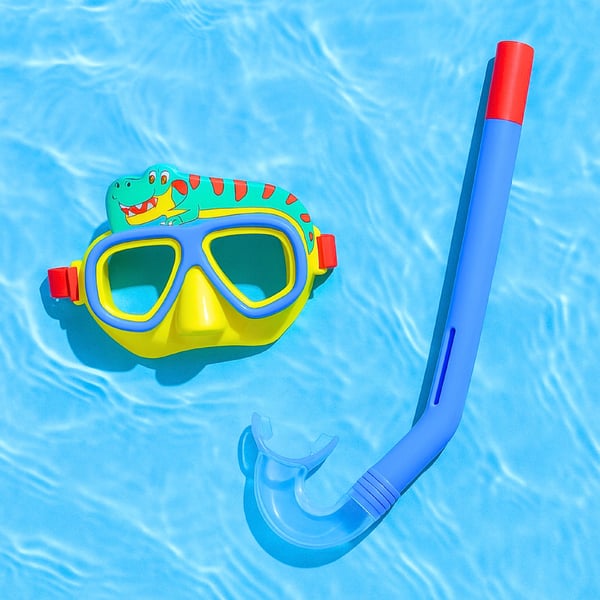 Dyksats snorkelsmask och simglasögon dinosaurie