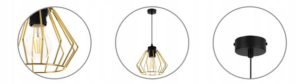 Lofthængende lampe med gylden LED-loftlampe