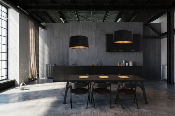 HÆNGENDE LAMPE LOFTSKRONE GYLDEN FLØJLSSKÆRM