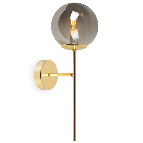 SIENA GULD VÆGLAMPE 1 FLAD GRAFIT LAMPE E14