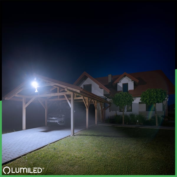 ZUNA2 LED-valonheitin 50W 4500lm 6500K IP44 musta liiketunnistin LUMILED