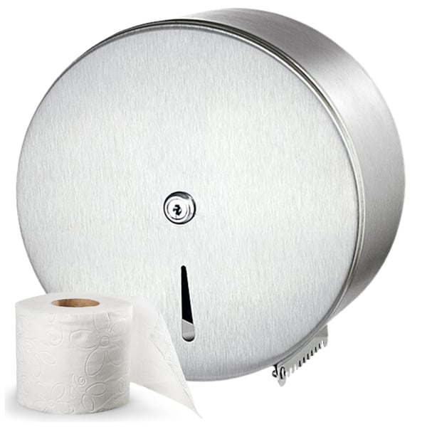 Maxi-wc-paperiannostelija, ruostumatonta terästä