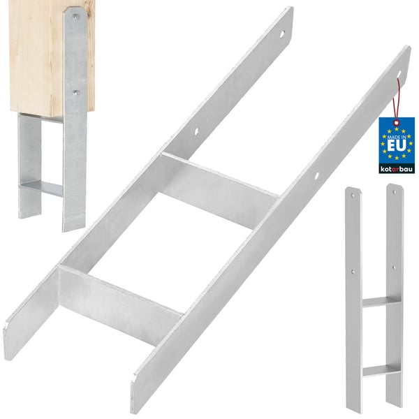 H-formet pilestolpe til indstøbning, konsol, galvaniseret stålankle, 150 mm