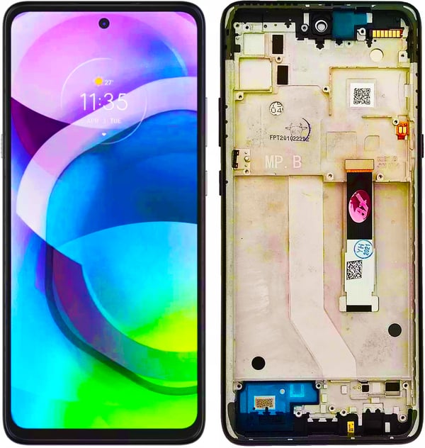 Motorola Moto G 5G XT2113 LCD-skärm och pekskärm renoverad svart ram