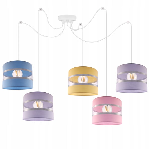 Lofthængende lampe med loftskrone og edderkopskærm