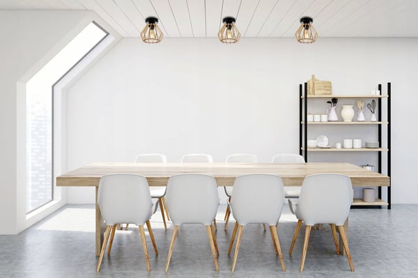 MODERN LED-TAKLAMPA I TRÄ