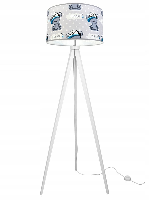 LOFT BØRNESTATIV LAMPE, LAMPESKÆRM, MØNSTER, LED