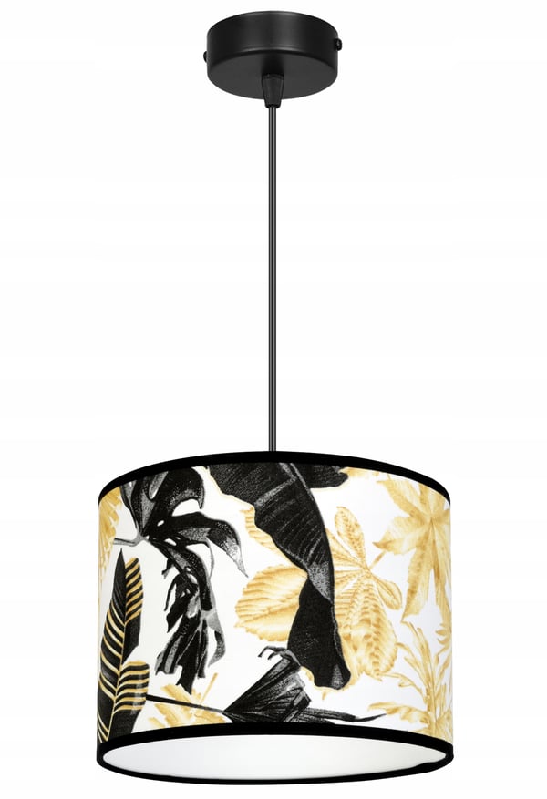 Lofthængende lampe, lampeskærm, gyldne blomster, LED