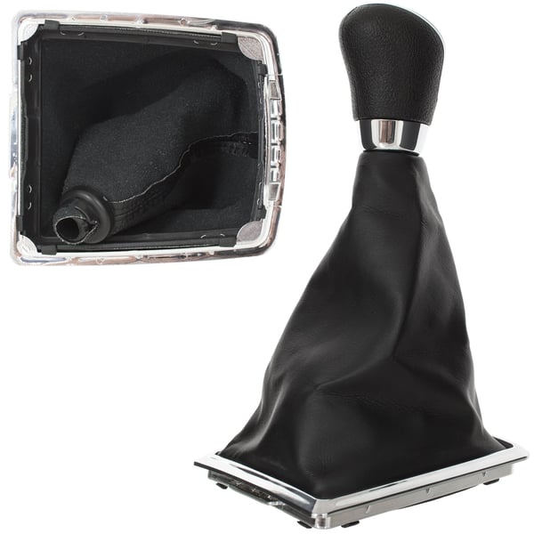 Ford Focus Mk2 04-11 gearknop sølv med gummibælg og chromramme 5 gear