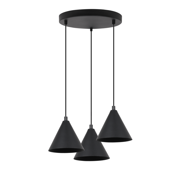 SOHO HÆNGELAMPE SORT 3-FAD 14CM E14