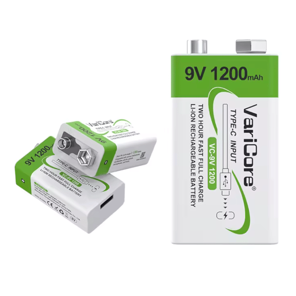 Genopladeligt battericelle VariCore VC-9V 1200-USB 9V Li-ion 1200mAh