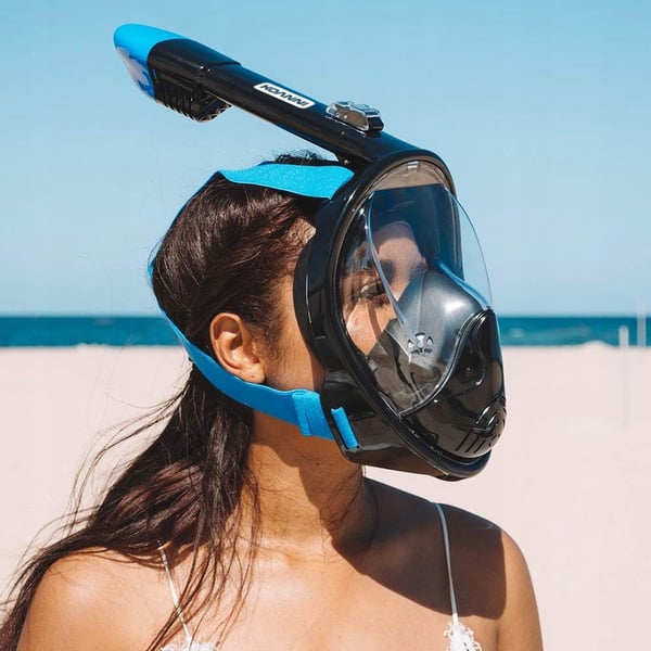 FOLKBAR HELDENSORKELINGSMASKE MED VANDSNORKEL L/XL