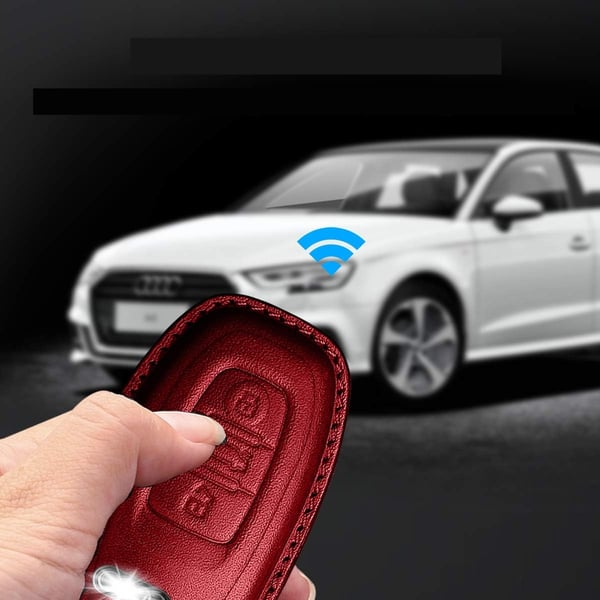 Nyckellöst lädernyckelfodral för Audi A4 A5 Q5 Q7 TT TTS S4 S5 RS4 RS5