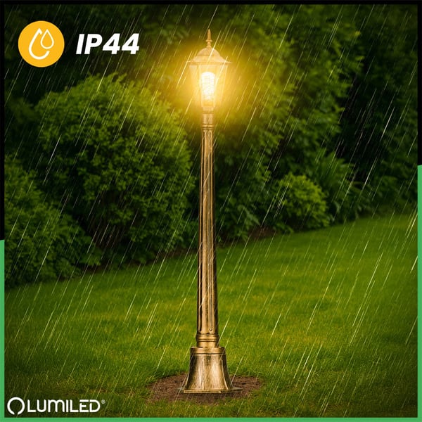 Ulkopuutarhavalaisin E27 matala pylväslyhty 110 cm Patina BELLIS LUMILED