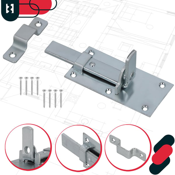 KOTARBAU® Universal Ligelås til Døre, Porte og Hængelåse, Stål, 100 MM