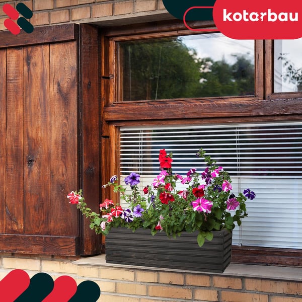 Kotarbau trälåda för terrass med insats antracitgrå 44 x 20 cm