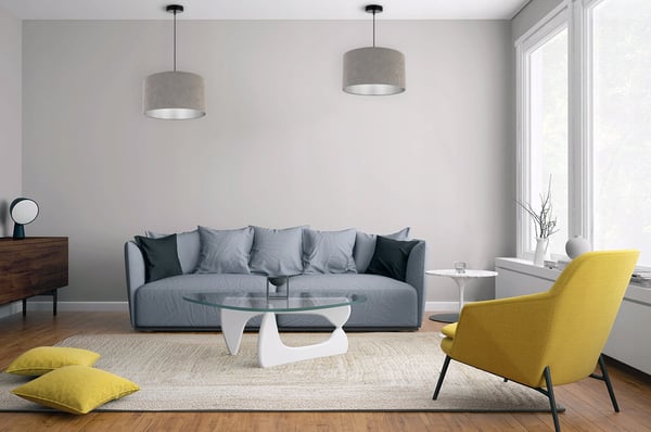 HÆNGELAMPE, LOFTKRONE, KROM, FLØJLSSKÆRM