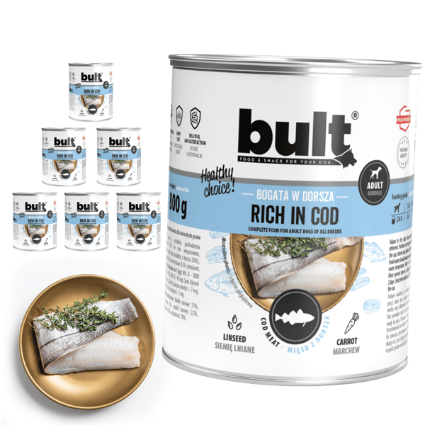 Bult våtfoder for hunde med torskfilet 6x800g Bult våtfoder for hunde med torskfilet 6x800g