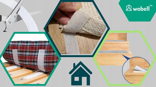 Självhäftande kardborretejp med kraftigt häft, 50 mm för bred klippning