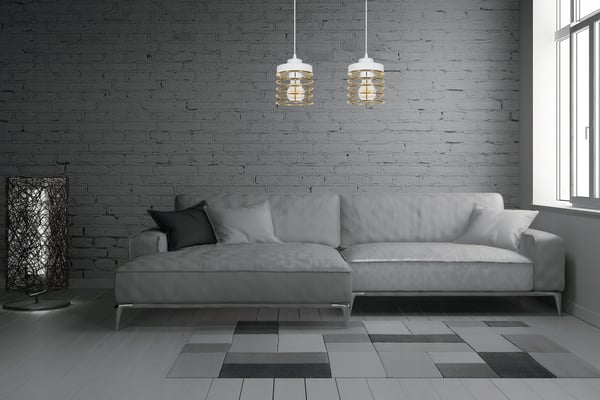 LOFTSLAMPE MED LED-LYKRONE MED GYLDEN TRÅD