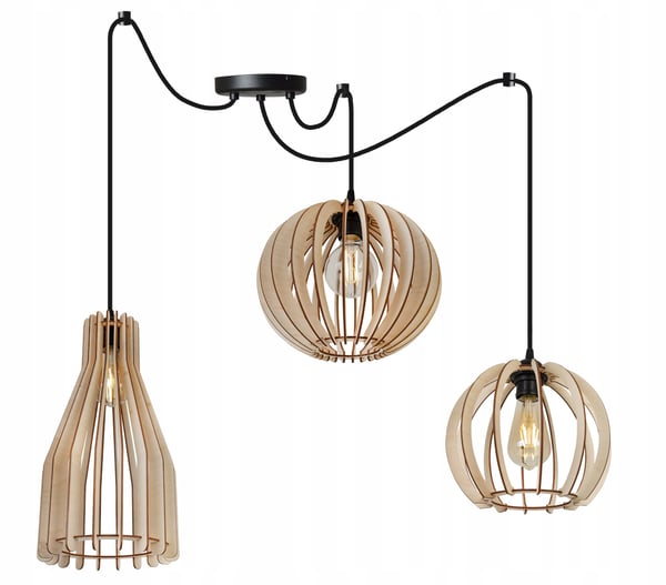 MODERNI PUINEN KATTOVALAISIN MIX LED