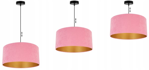 HÆNGENDE LAMPE LOFTSKRONE GYLDEN FLØJLSSKÆRM