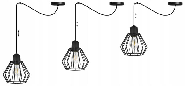 Hængelampe, loftslysekrone, trådskærm, LED