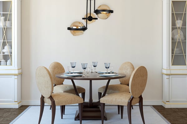 MODERNE HØJLAMPE MED HONNINGGLAS RING